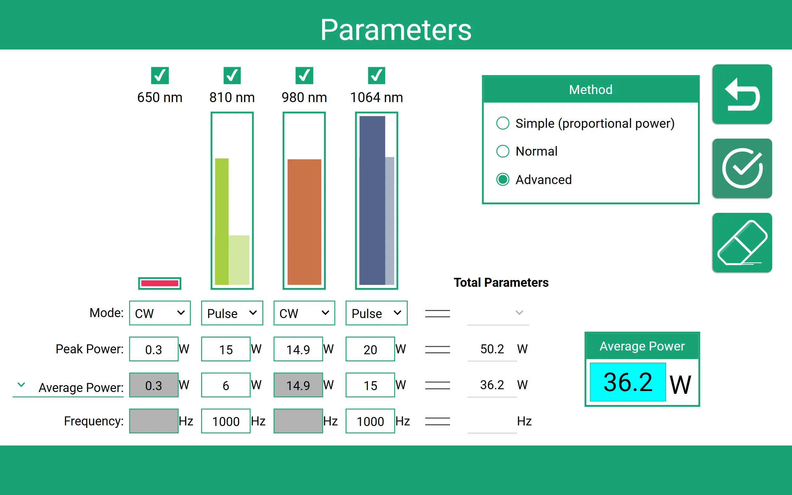 صفحه تنظیم طول موج
