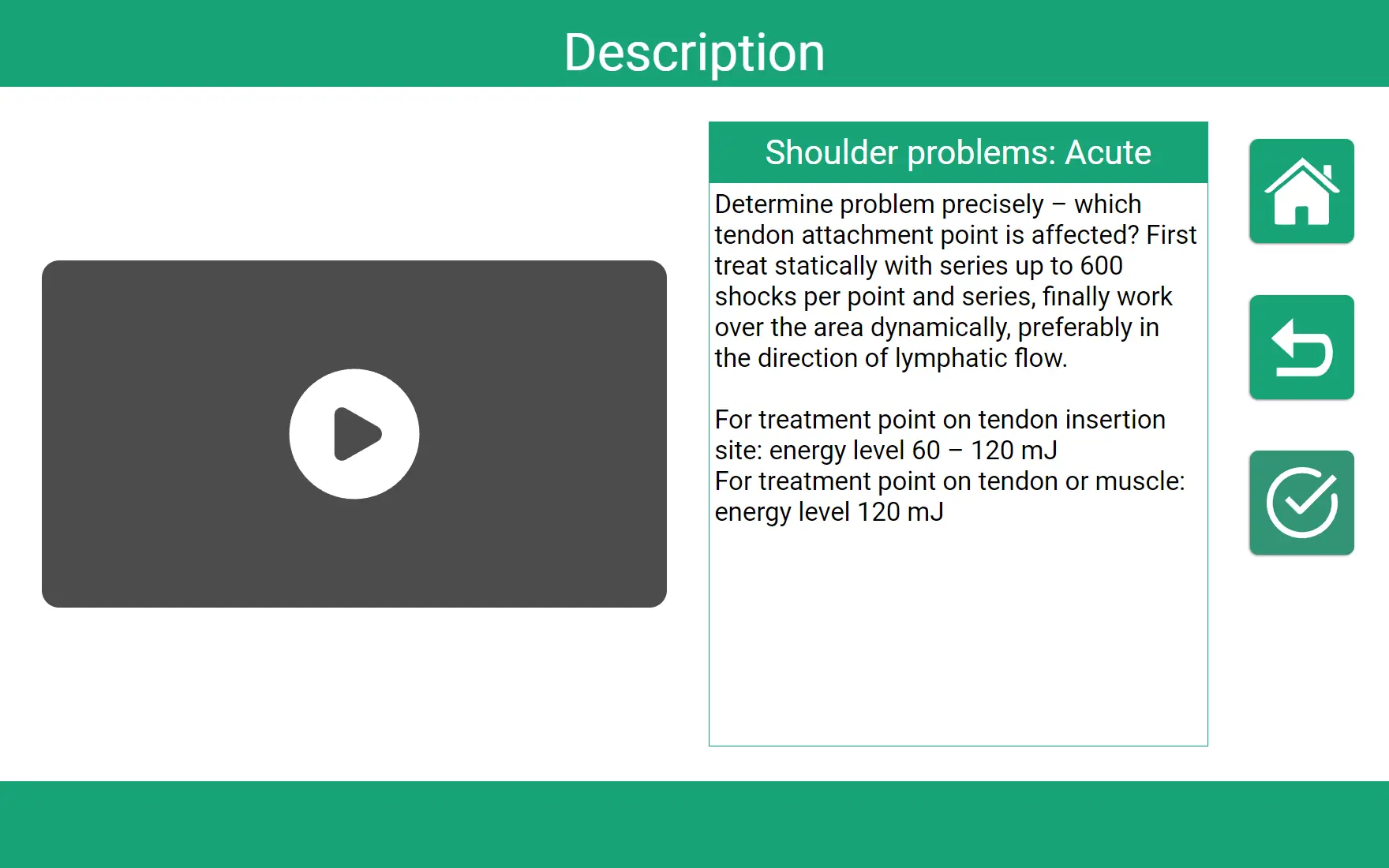 صفحه اصلی رابط کاربری دستگاه شاک‌ویو سری Ultimate برای شرکت TSD